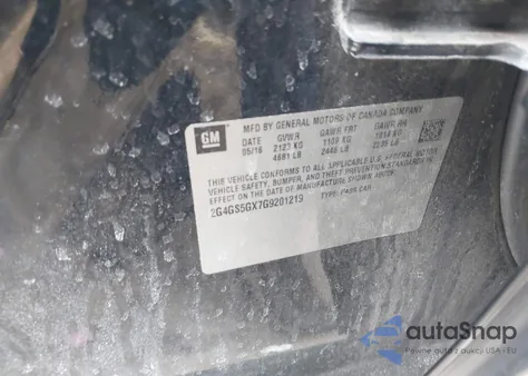 2016 Buick Regal Turbo Premium Ii z USA, uszkodzony, nr VIN 2G4GS5GX7G9201219